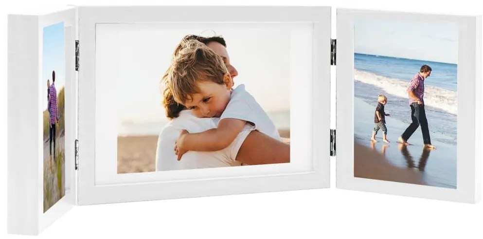 Moldura com três dobras 28x18 cm+2x(13x18 cm) branco