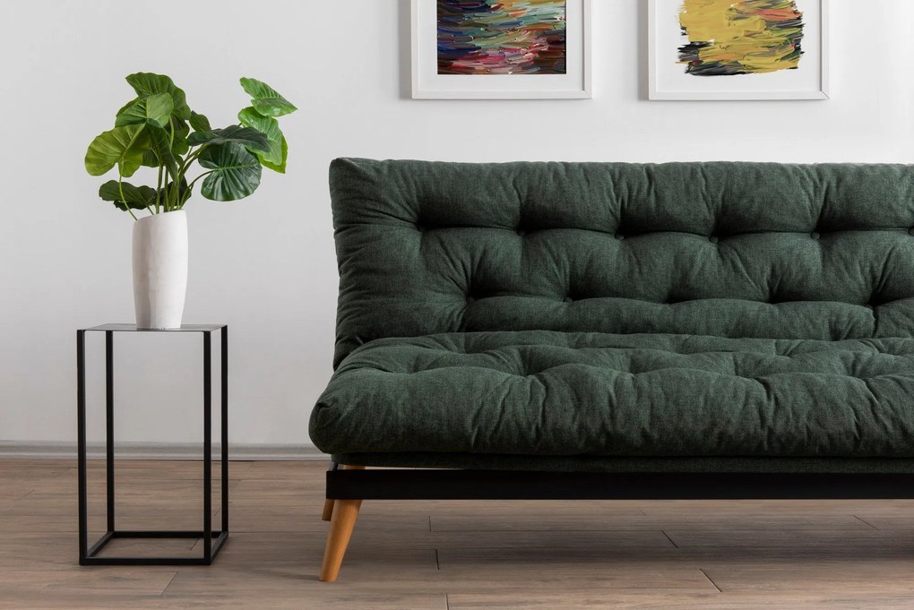Sofá-Cama de 3 Lugares Saki – Verde – 185x92x82 cm