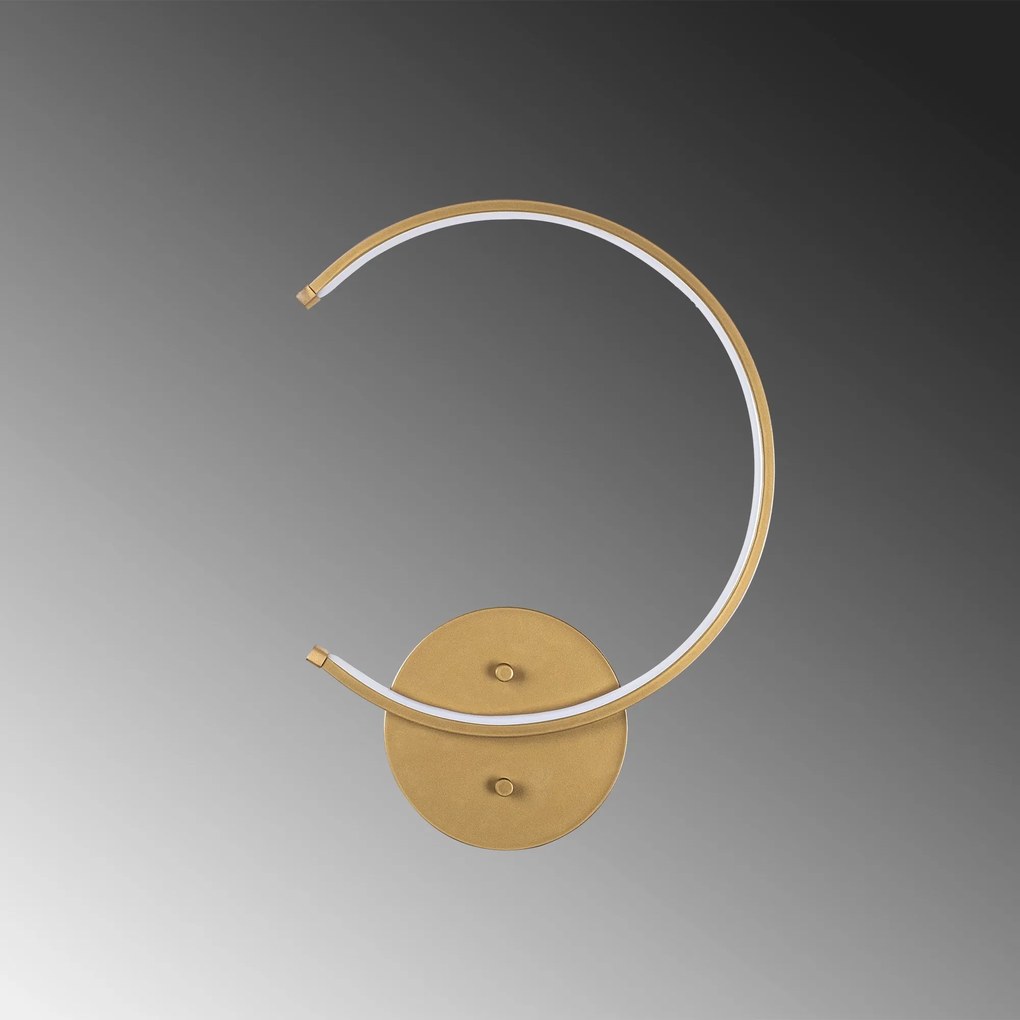 Candeeiro de Parede Moon - Dourado - 33 cm largura, 46 cm altura, 6 cm