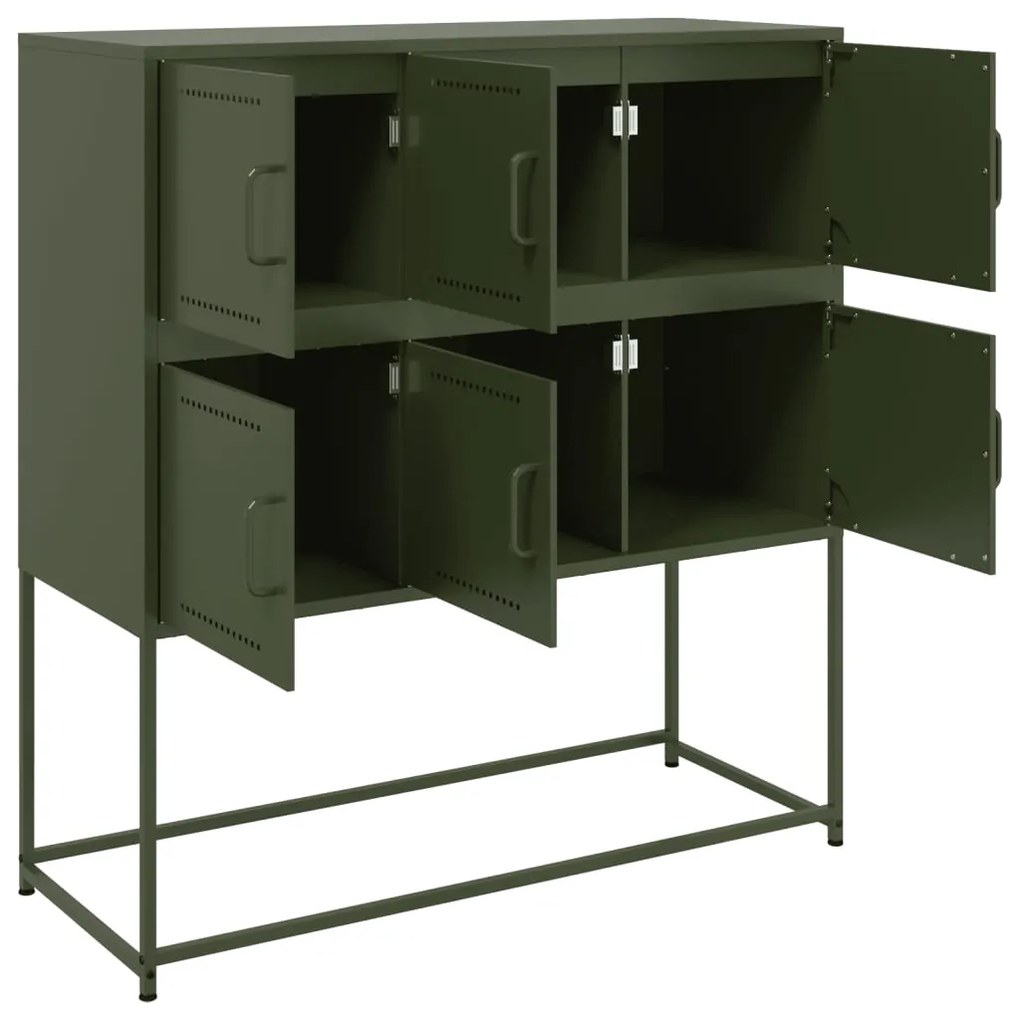 Aparador 100,5x39x107 cm aço verde-azeitona