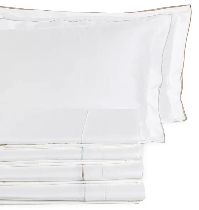 Jogo de lençóis 100% algodón cetim 300 fios: Overlock Cinza cama 90cm - 1 lençol ajustavel 90x200+30 cm + 1 lençol superior 160x290 cm  + 1 fronha 50x70 cm