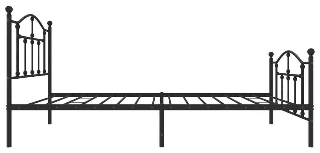 Estrutura de cama com cabeceira e pés 80x200 cm metal preto