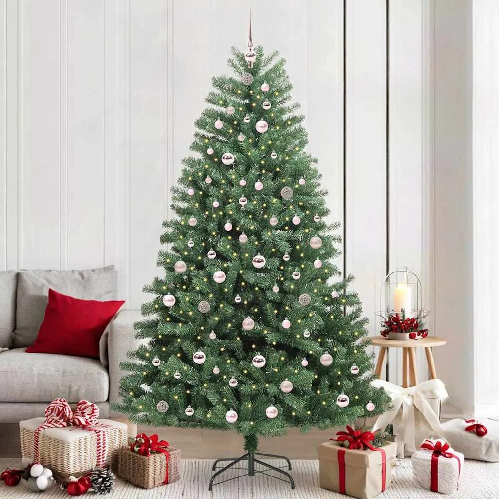 vidaXL Árvore de Natal Articulada Artificial Verde 210 cm PVC e Metal