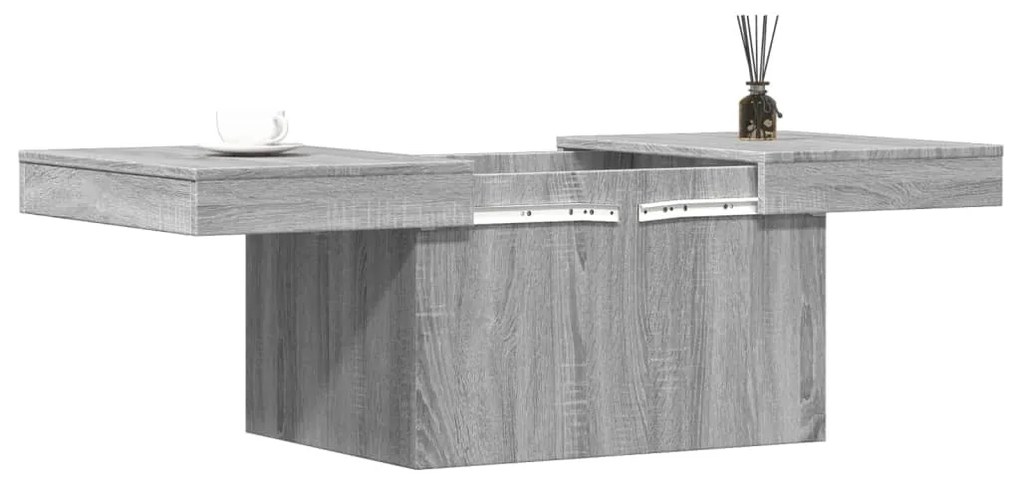 Mesa de centro 80x55x40 cm derivados de madeira cinzento sonoma