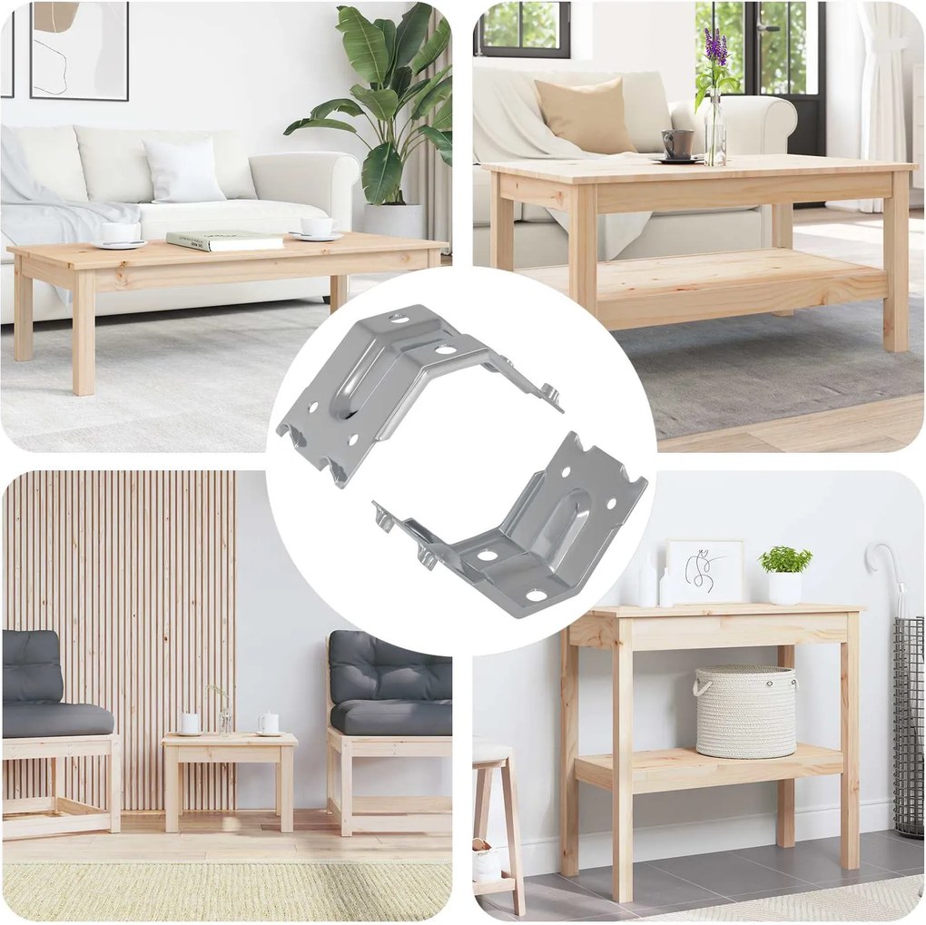 vidaXL Suporte 2 pcs Revestido de zinco 106 x 55 x 1,5mm Aço