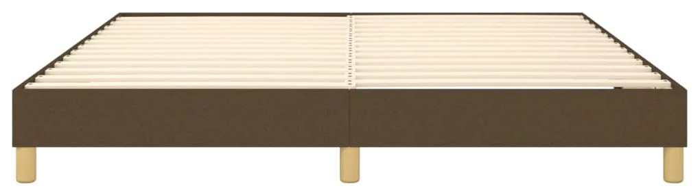 Estrutura de cama sem colchão 160x200 cm tecido castanho-escuro
