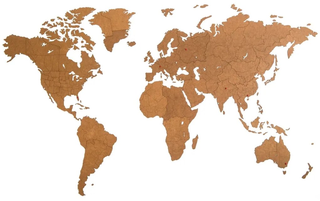 425846 MiMi Innovations Decoração parede mapa-múndi Giant 280x170 cm castanho
