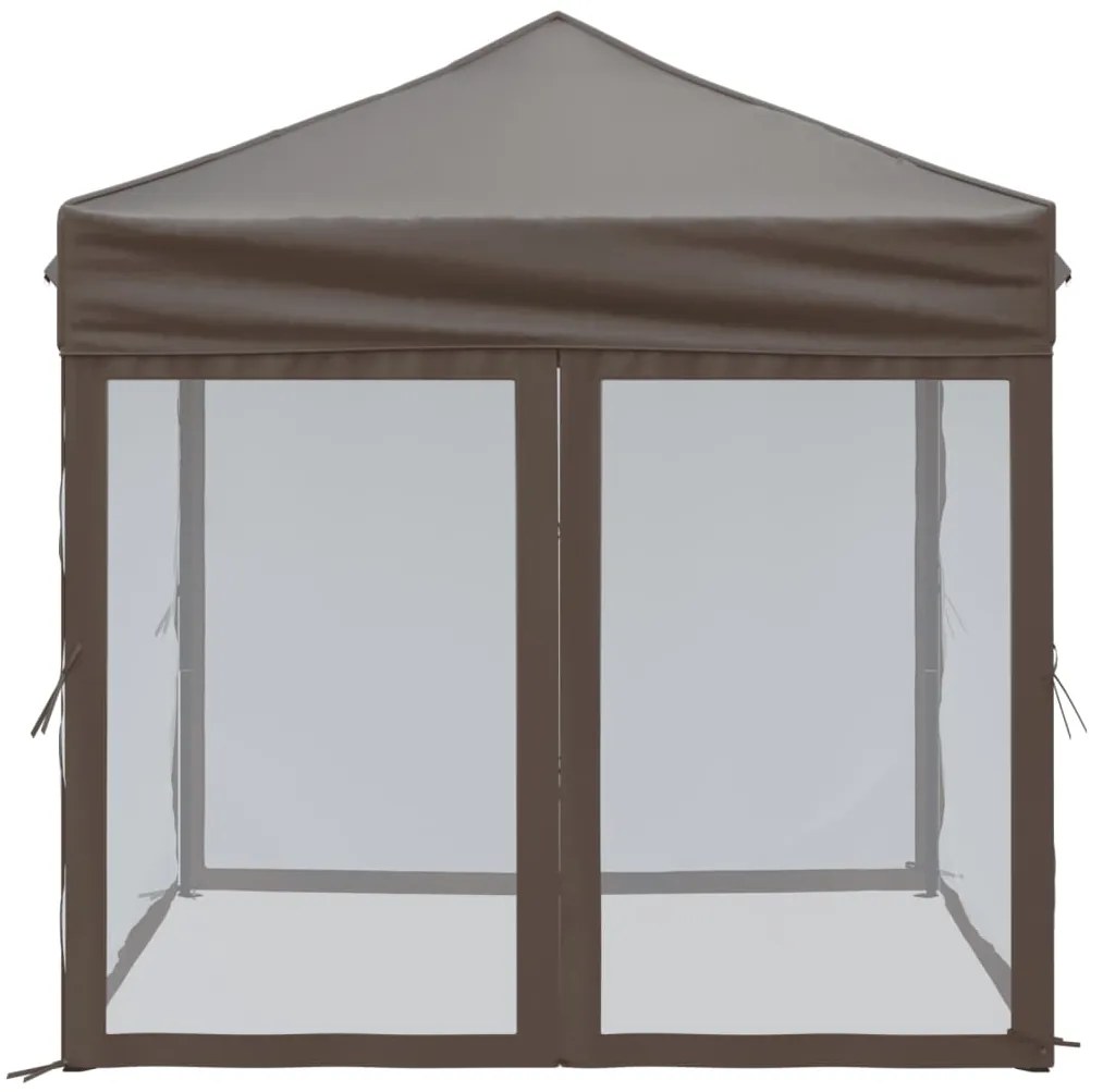 Tenda festas dobrável paredes laterais 2x2 m cinza-acastanhado