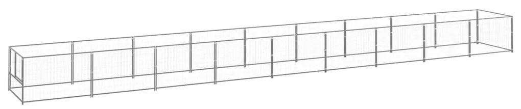 vidaXL Canil para cães 9 m² aço prateado