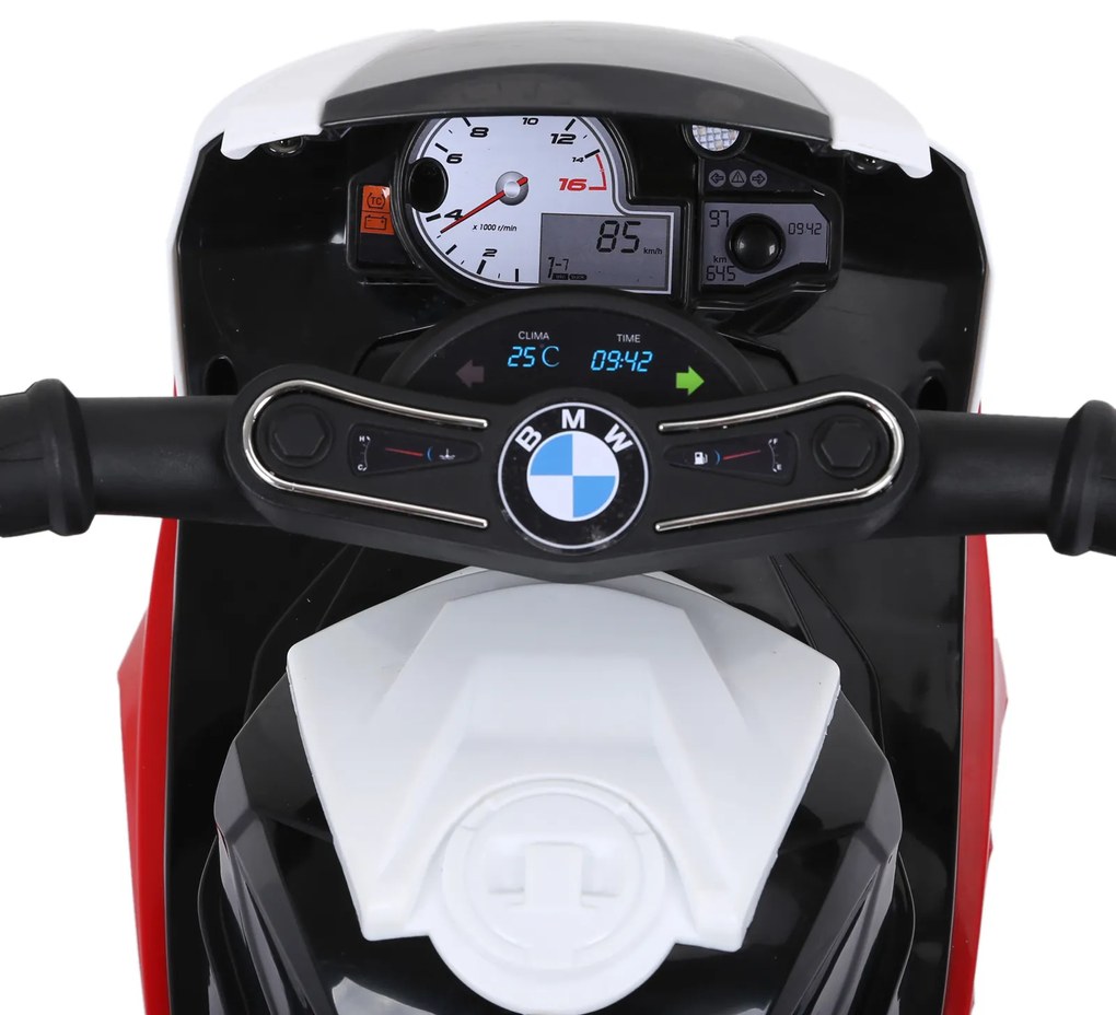 Mota Elétrica BMW Triciclo Trimota Infantil 6V Motobicicleta para Crianças 18-36 Meses com Luzes e Música 66x37x44 cm