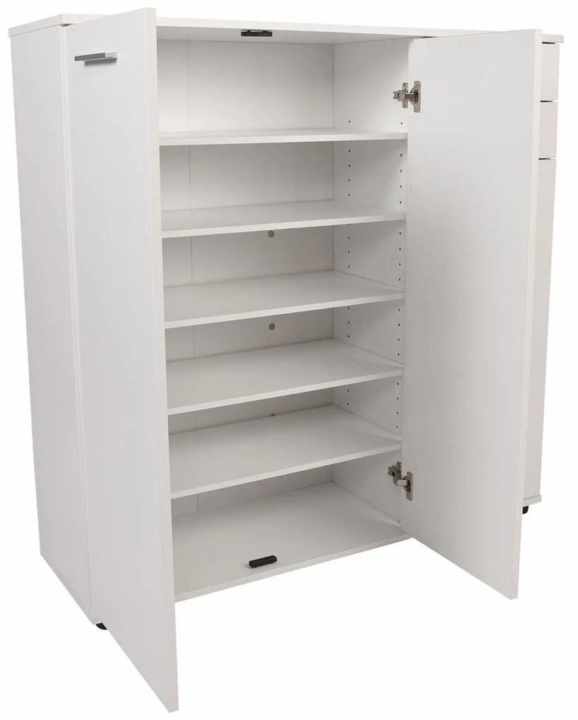 Sapateira "Elegance Duo" - 108 x 108 x 35 cm - Branco - Design Moderno