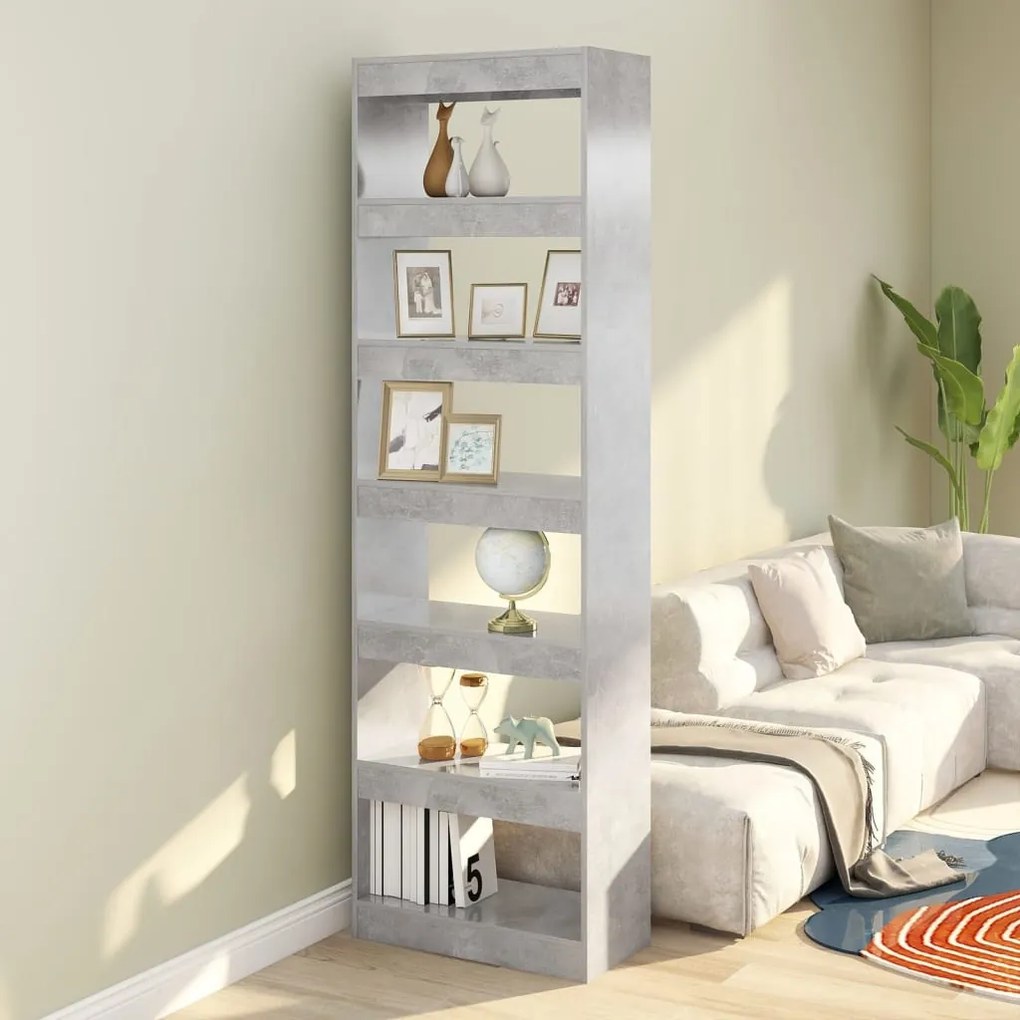 vidaXL Estante/divisória 60x30x198 cm cor cinzento cimento