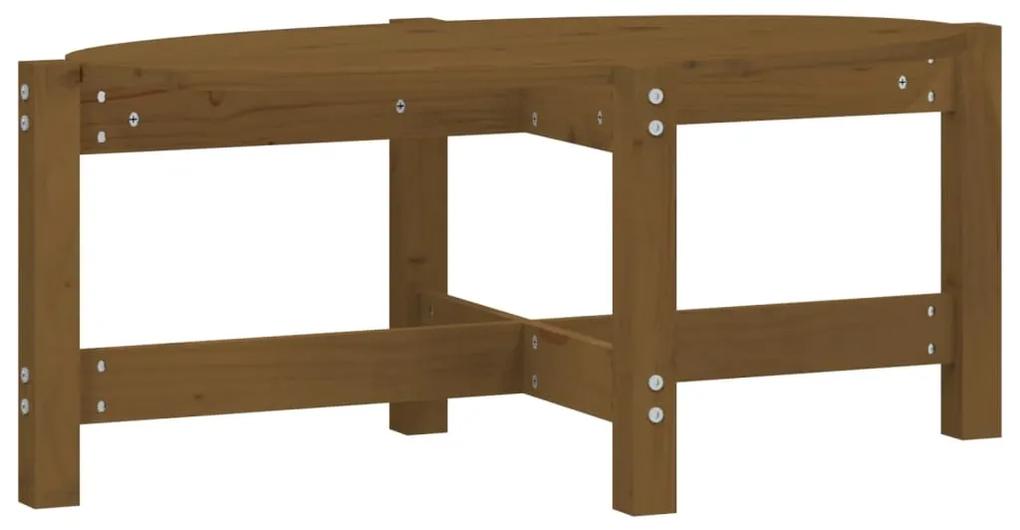 Mesa de centro 87x48x35 cm madeira de pinho maciça castanho-mel