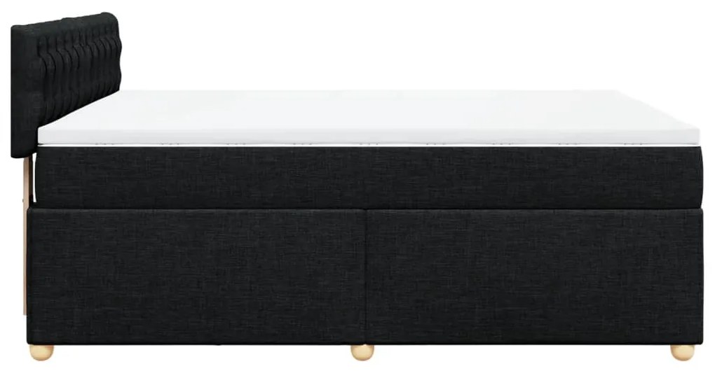 Cama com molas/colchão 140x200 cm tecido preto