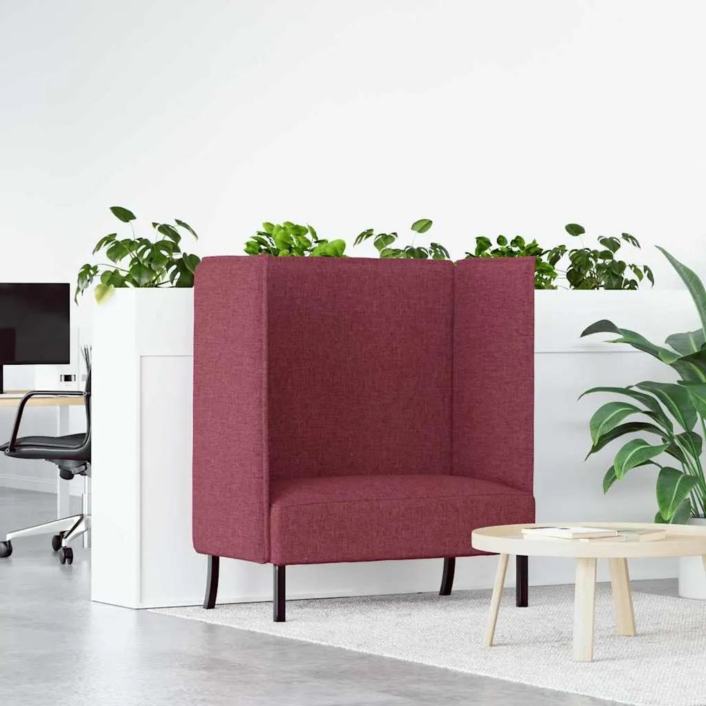 vidaXL Sofá de Costas Altas Bordô 109x56x121 cm Tecido