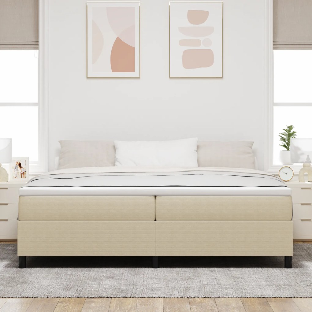 Cama Box Spring vidaXL Verde Claro Cinza 200x200 cm Tecido de Cotelê