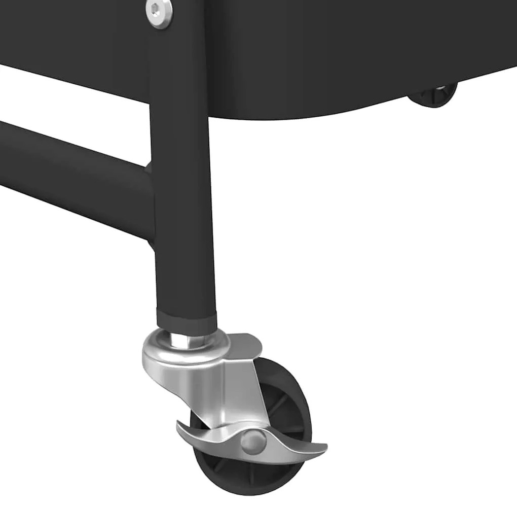 Carrinho de arrumação com 3 níveis 42x41,5x77 cm aço preto