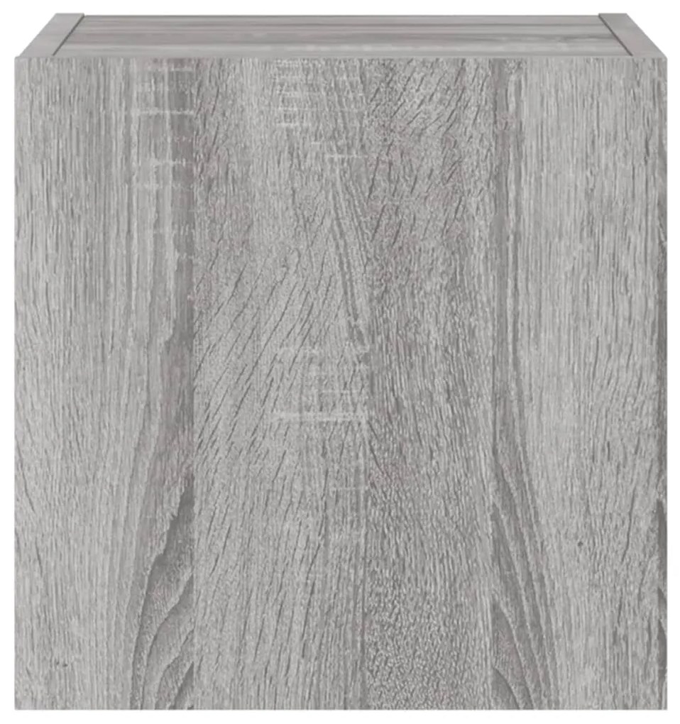Móvel de parede p/ TV c/ luzes LED 30,5x35x30cm cinzento sonoma