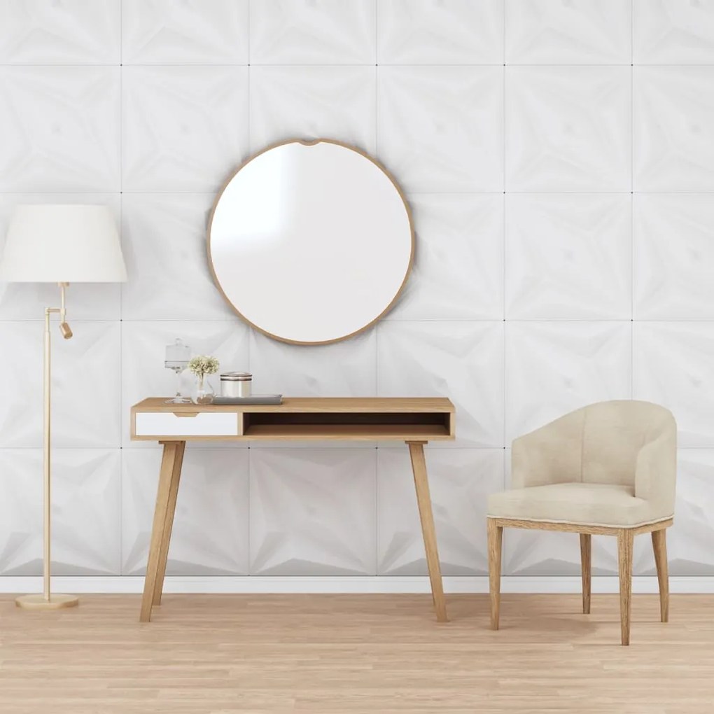 Painéis de parede 12 pcs 50x50 cm 3m² XPS estrela branco
