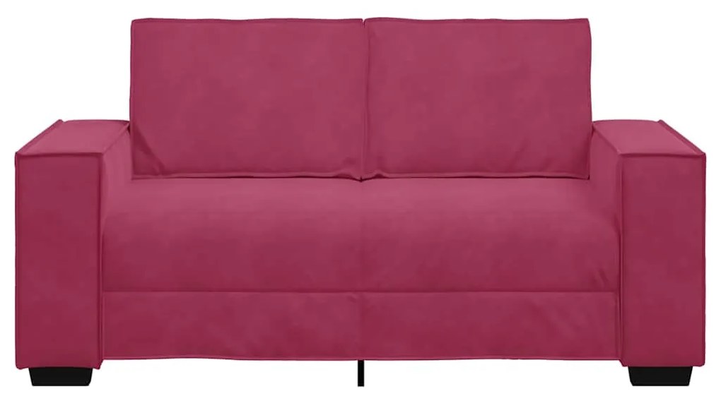 Sofá de 2 lugares veludo 120 cm vermelho tinto