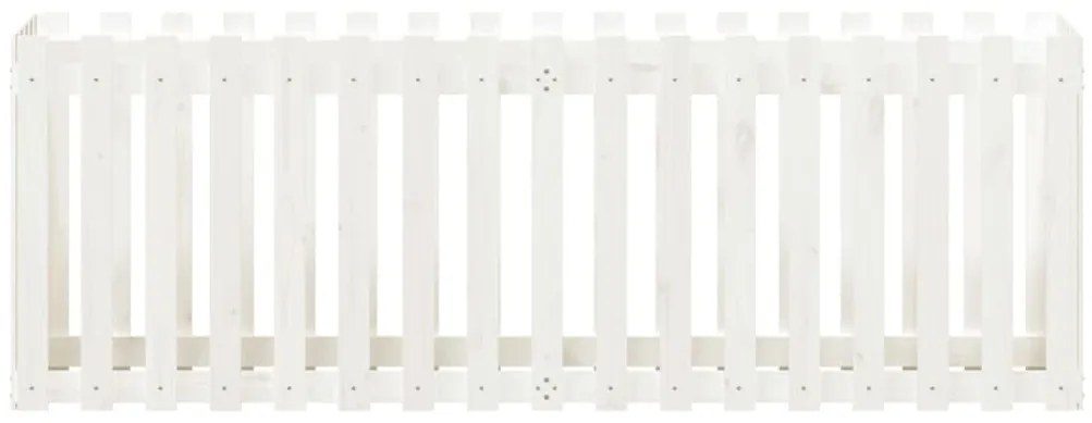 Canteiro elevado design cerca 200x50x70 cm pinho maciço branco