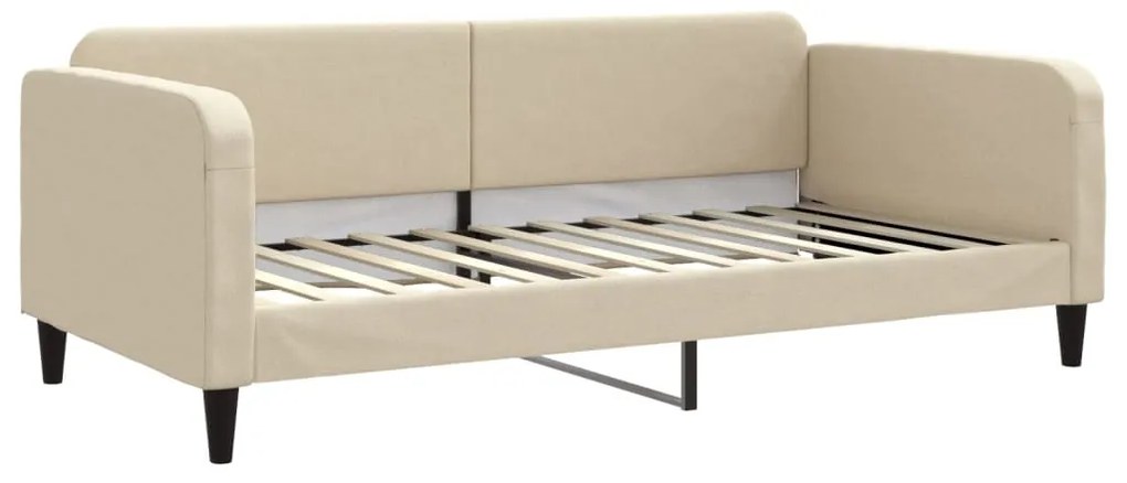 Sofá-cama c/ gavetão e colchões 100x200 cm tecido cor creme