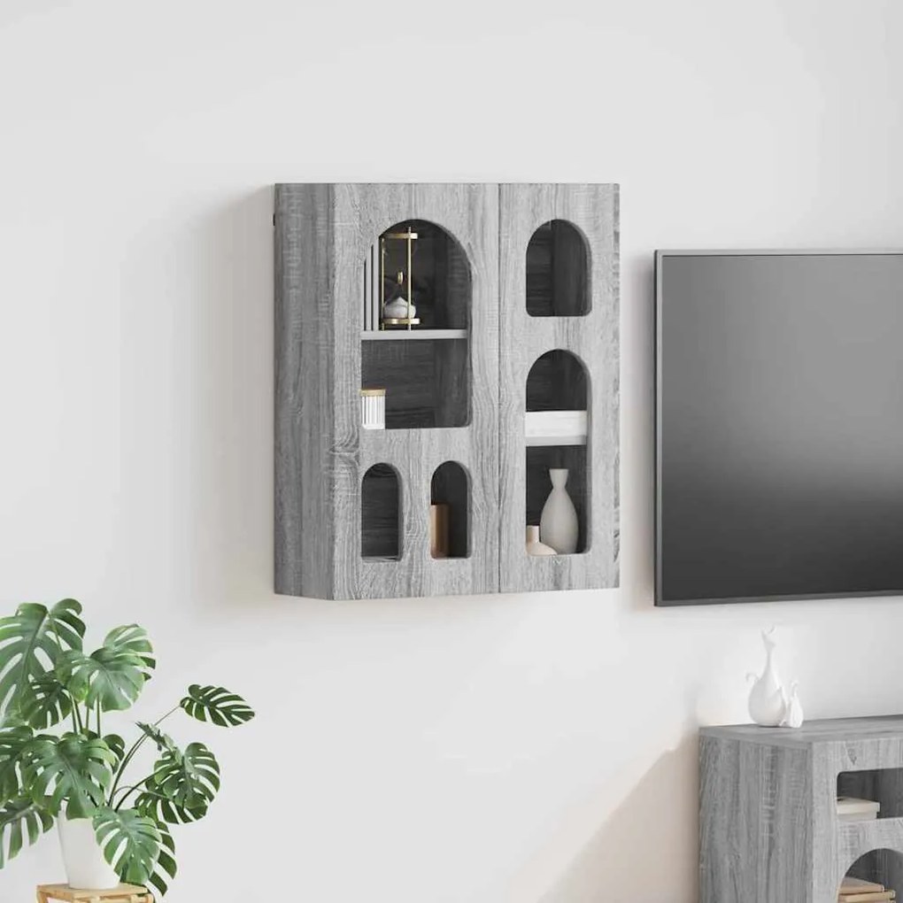 vidaXL Armário suspenso com prateleira Cinza Sonoma 59 x 20 x 71.5 cm