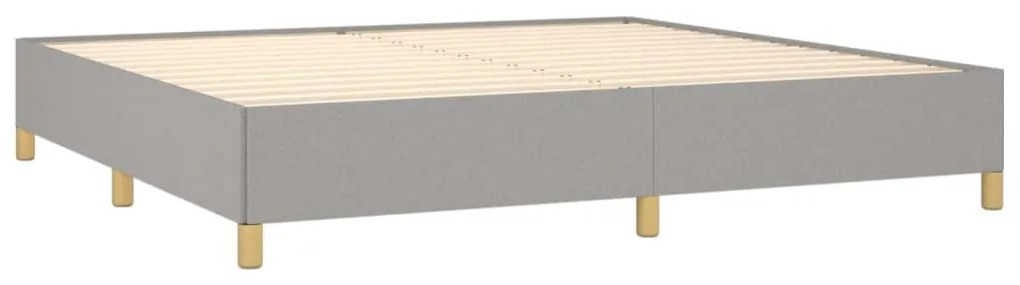 Estrutura de cama sem colchão 200x200 cm tecido cinzento-claro