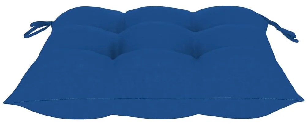 Cadeiras de jardim empiháveis c/ almofadões 8 pcs teca maciça