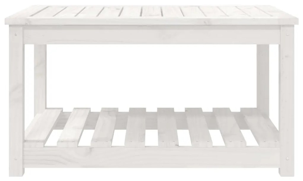 Mesa de jardim 82,5x50,5x45 cm madeira de pinho maciça branco