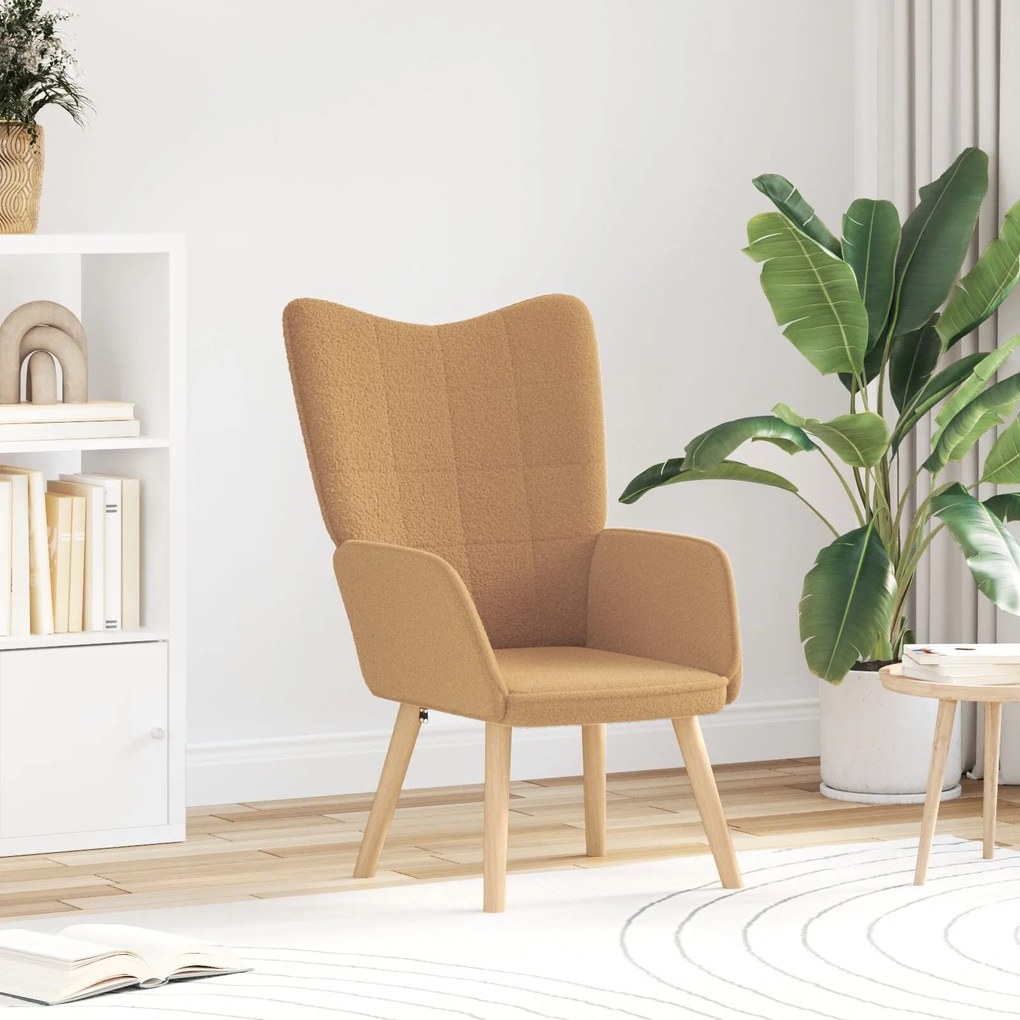 Poltrona Relaxante vidaXL Bege em Tecido Estilo Lã