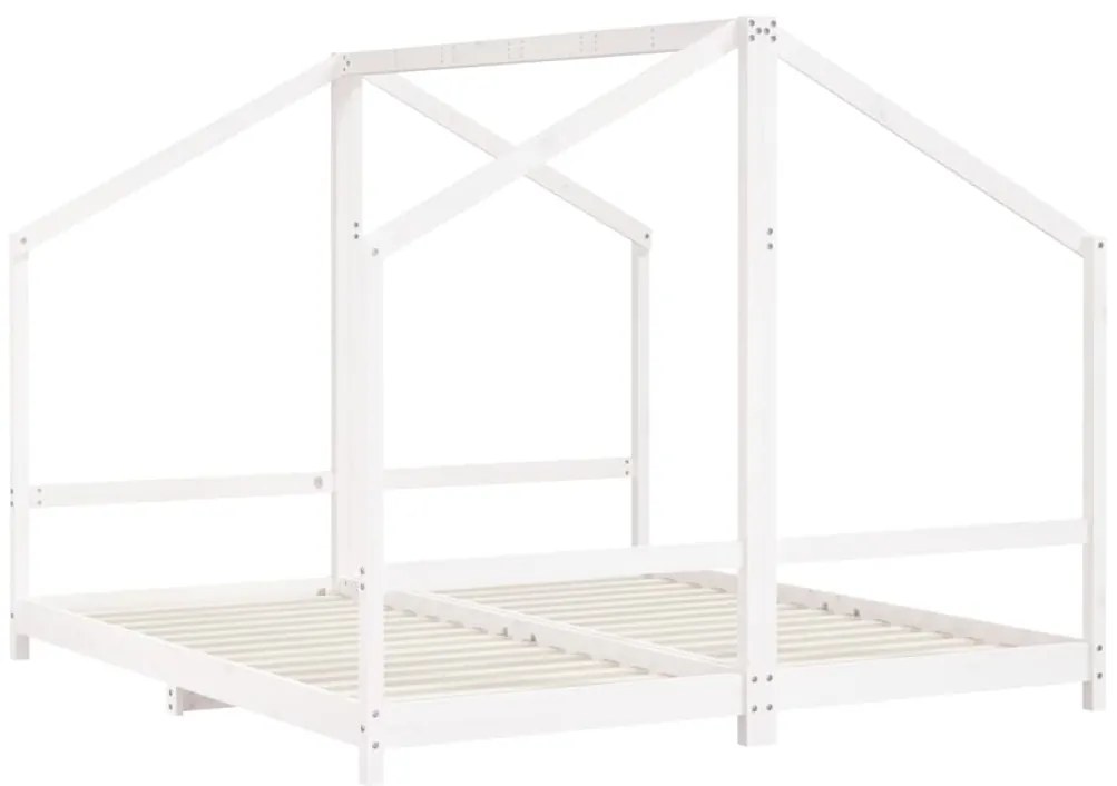 Estrutura de cama infantil 2x(90x200) cm pinho maciço branco