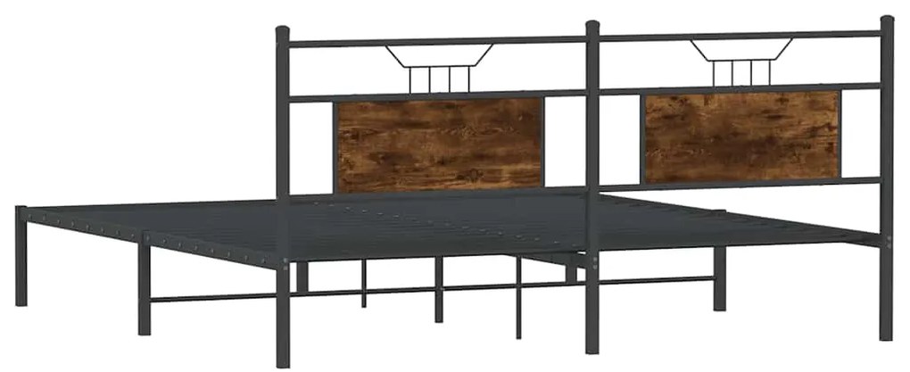 Estrutura de cama sem colchão 183x213 cm carvalho fumado