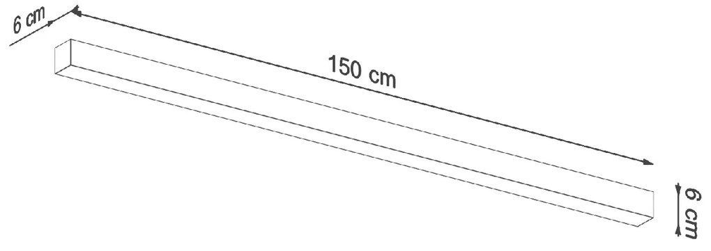 Candeeiro de Teto Aluminio PINNE 150 Cm Preto 3000K LED