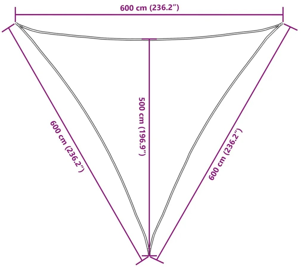 Para-sol estilo vela tecido oxford triangular 6x6x6 m antracite