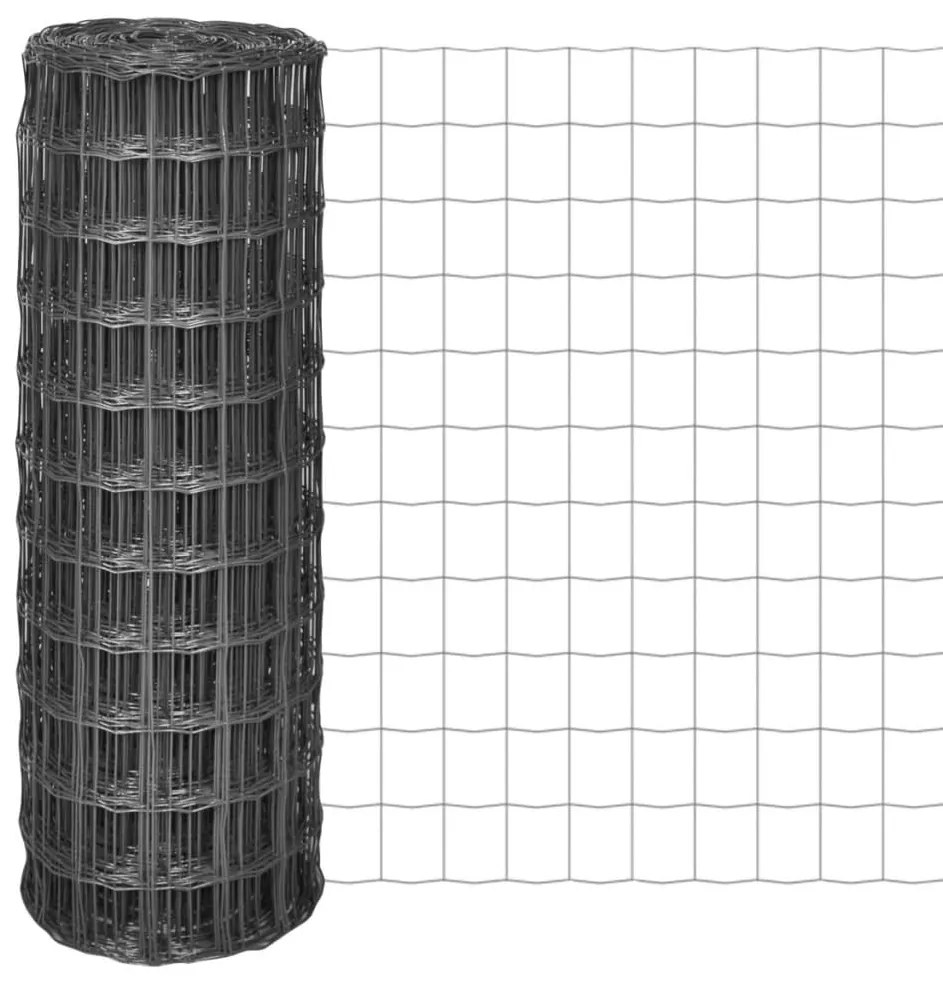 Cerca 10x1,5 m aço cinzento