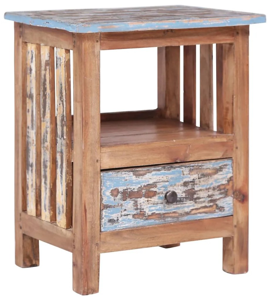 283926 vidaXL Mesa de cabeceira 41x30x50 cm madeira recuperada maciça