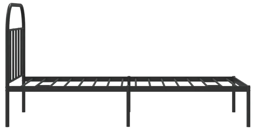 Estrutura de cama com cabeceira 90x190 cm metal preto