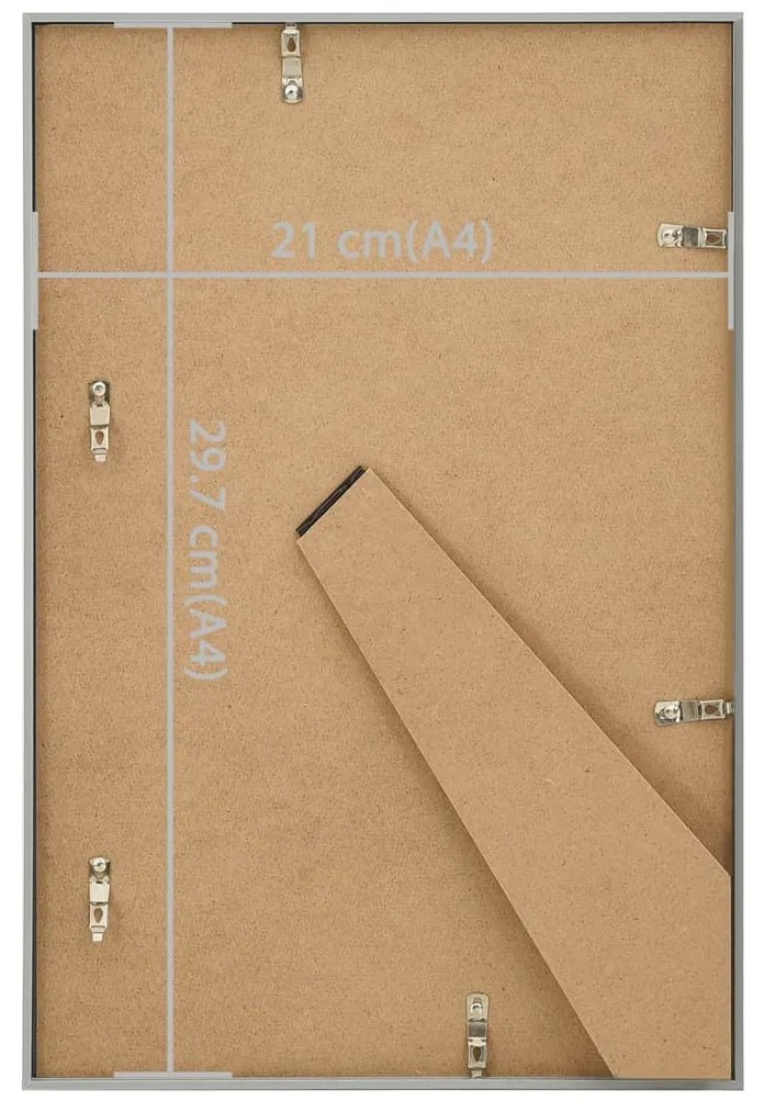 Molduras para mesa 3 pcs 21x29,7 cm MDF prateado