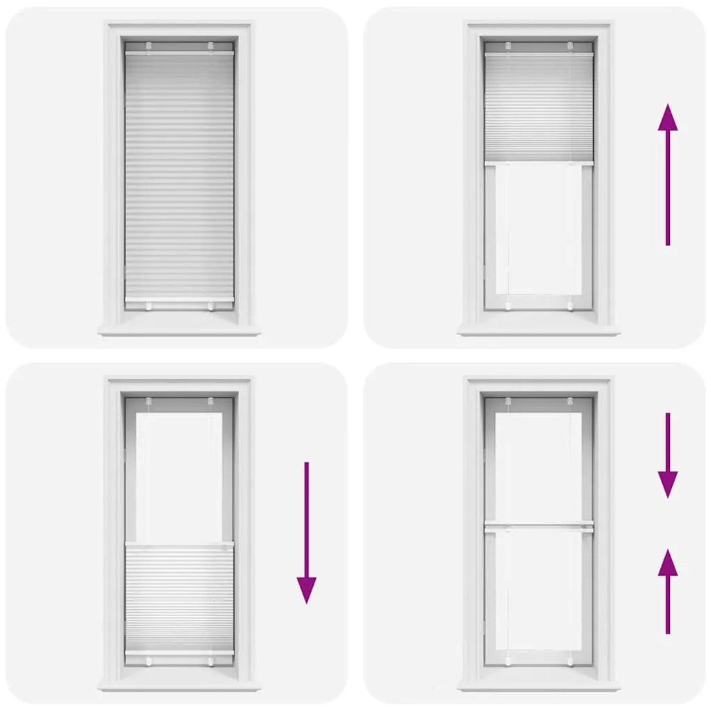 Branco Plissada Cega 55x150 cm Largura Tecido 54,4 cm Poliéster