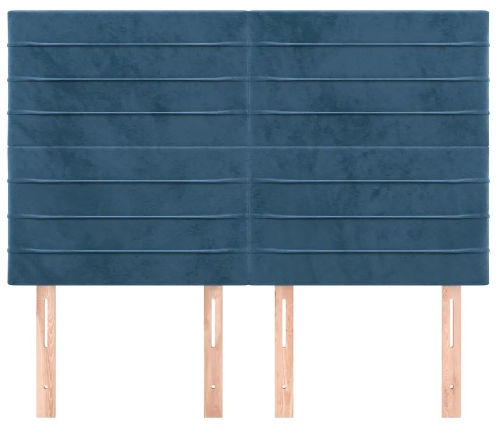 Cabeceira de cama 4 pcs veludo 72x5x78/88 cm azul-escuro