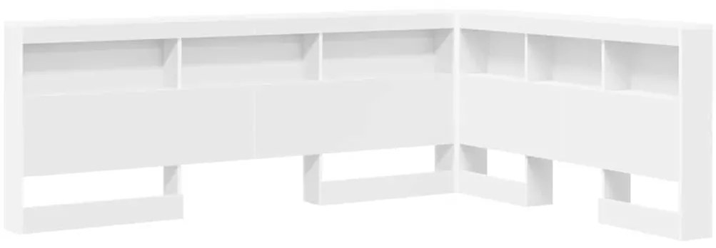 Cabeceira de armazenamento Branco 140 cm Madeira processada