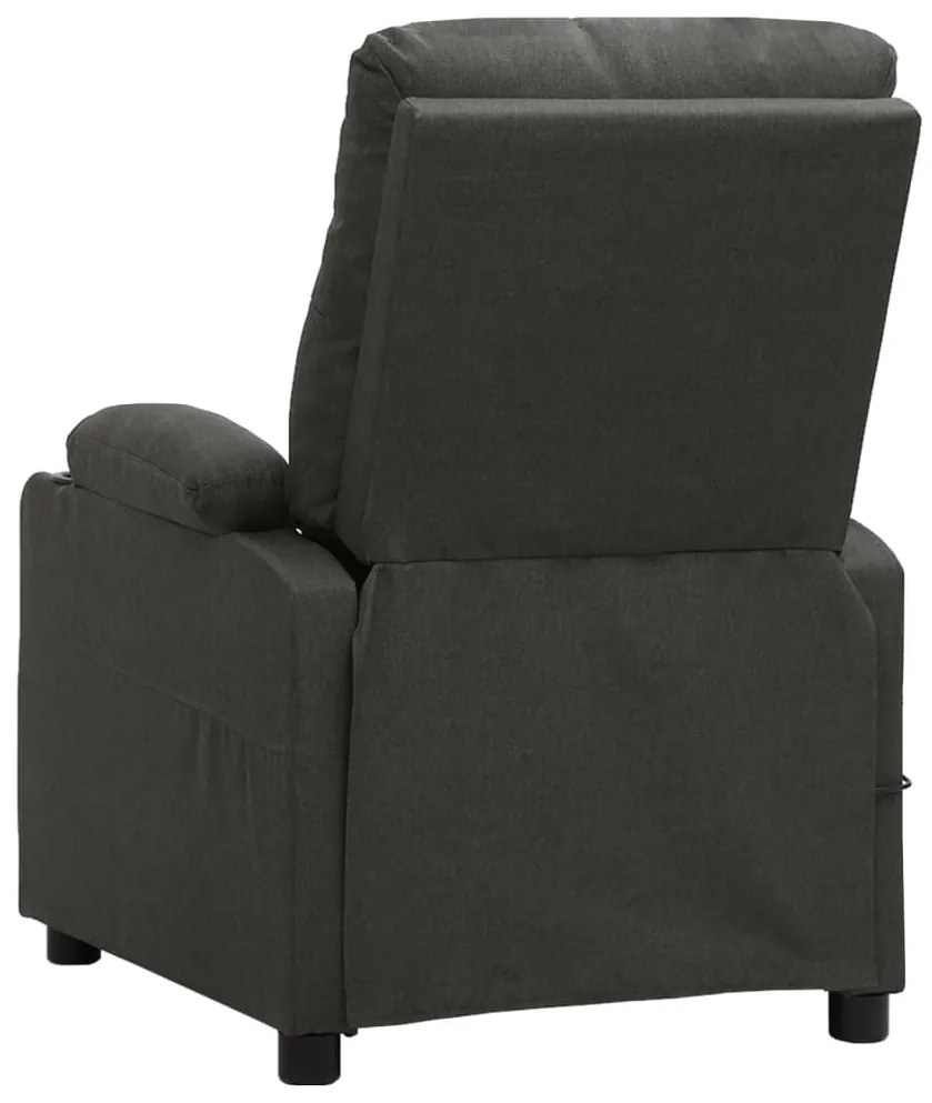 Poltrona de massagens elétrica tecido cinza-escuro