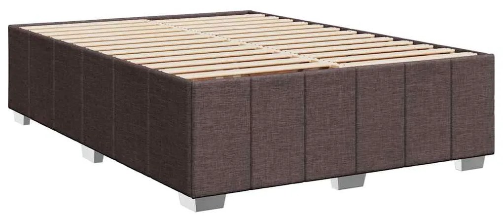 Cama com molas/colchão 140x190 cm tecido castanho-escuro