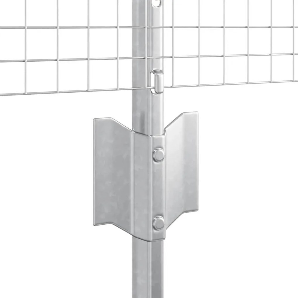 Conjunto de Cerca de Jardim Pacote de 2 Prateado galvanizado