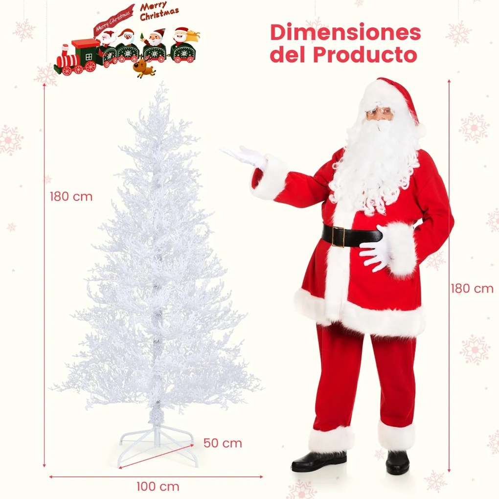 Árvore de Natal artificial de 180 cm com 11 modos dinâmicos, 2 núcleos de iluminação, 383 pontos de luz