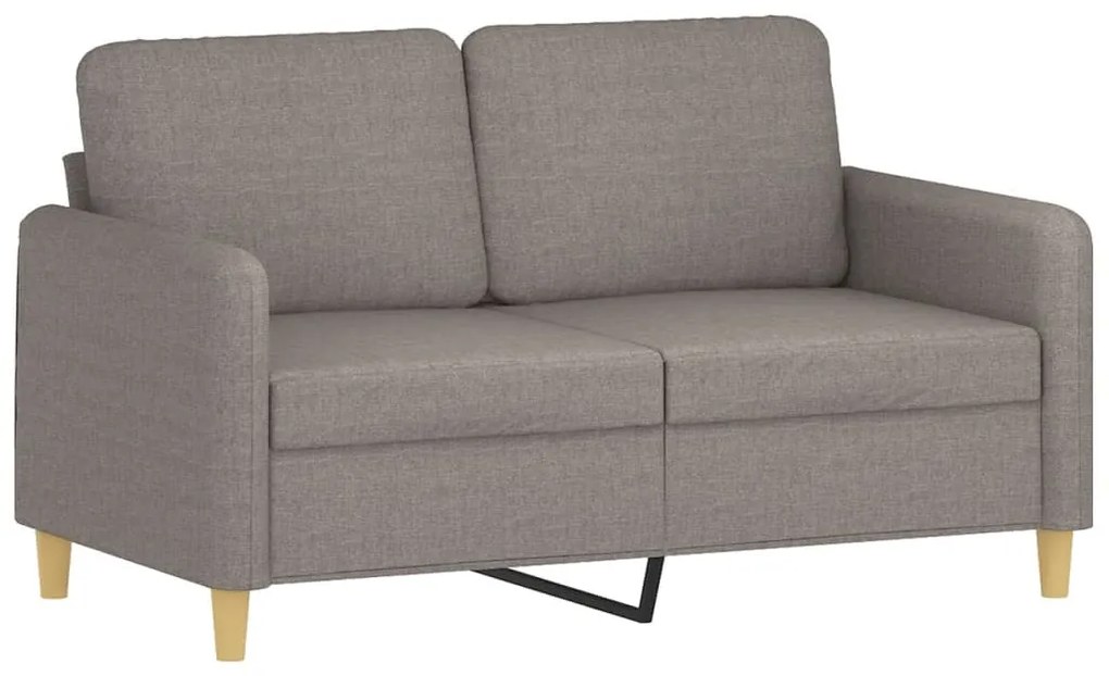 3 pcs conjunto de sofás com almofadões tecido cinza-acastanhado