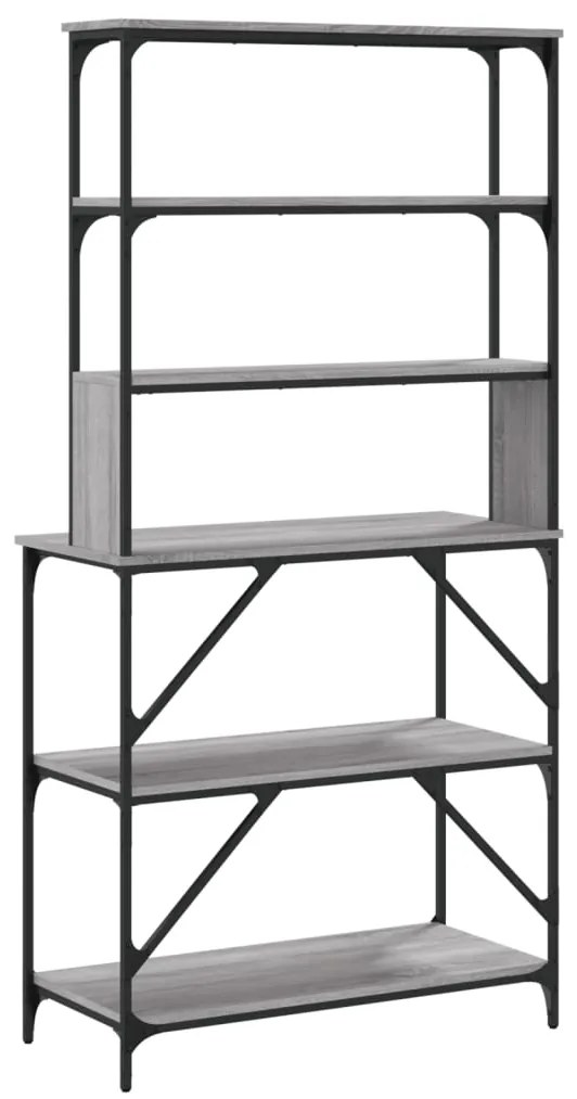 Estante 6 prateleiras 90x40x180 cm deriv. madeira cinza sonoma