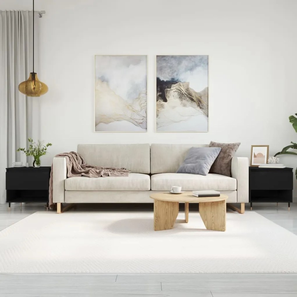 830895 vidaXL Mesas de centro 2 pcs 50x46x50 cm derivados de madeira preto