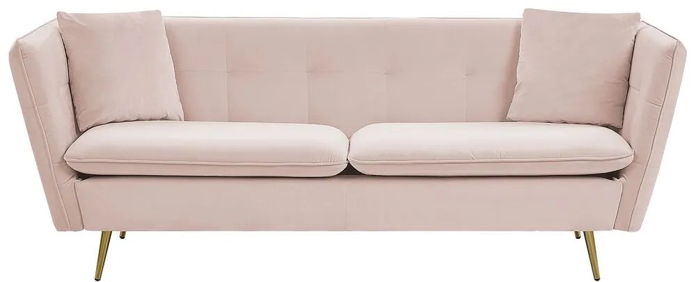 Sofá de 3 lugares em veludo rosa FREDERICA Beliani